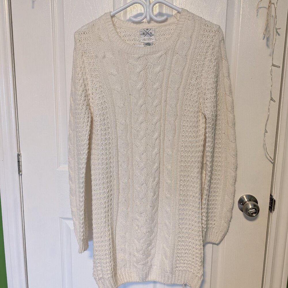 WSS Knitwear Ladies Long Cablekit Sweater
